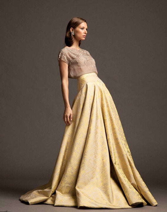 Sustainable Fashion | Crop Top| Beaded | Ball Skirt | Celestino | Couture