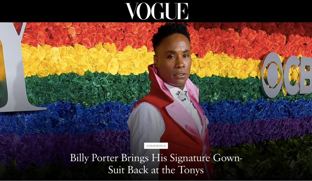 Celestino in the Press - Billy Porter in Curtain Couture at the Tonys