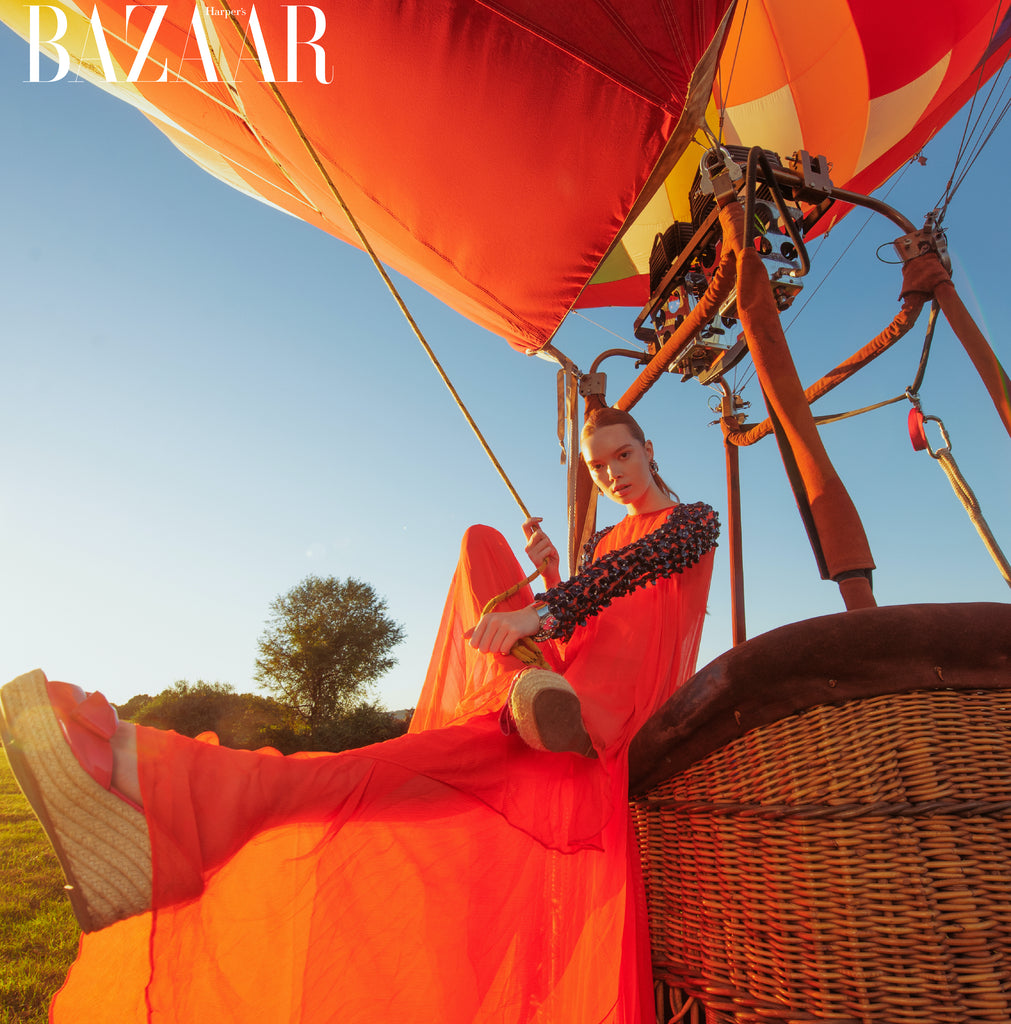 Harpers Bazaar Vietnam | Sustainable fashion | CELESTINO | couture | Hot Air Balloon | Chiffon | Beading | Embroidery | Bazaar | Harpers | Harpers Bazaar