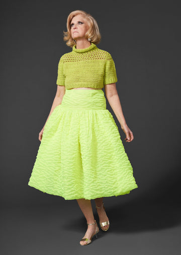 Hudson Valley | Hudson New York | New York | Sustainable Fashion | Sustainable Brand | Wedding | Couture | Knit | Top | Crop Top | Neon | Crushed Organza | Skirt 