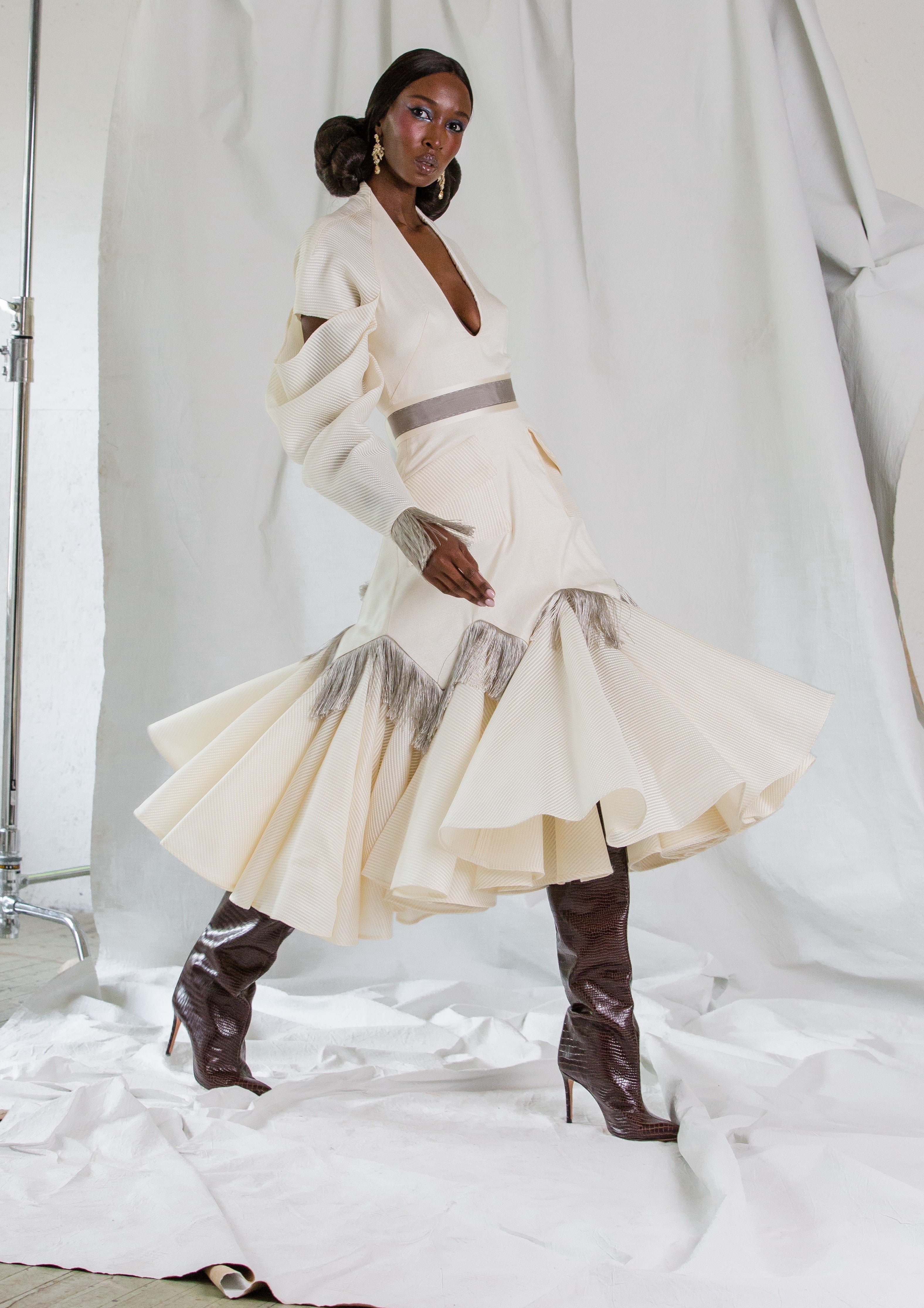 Draped Sleeve Organza Cocktail | Fall/Winter 2021